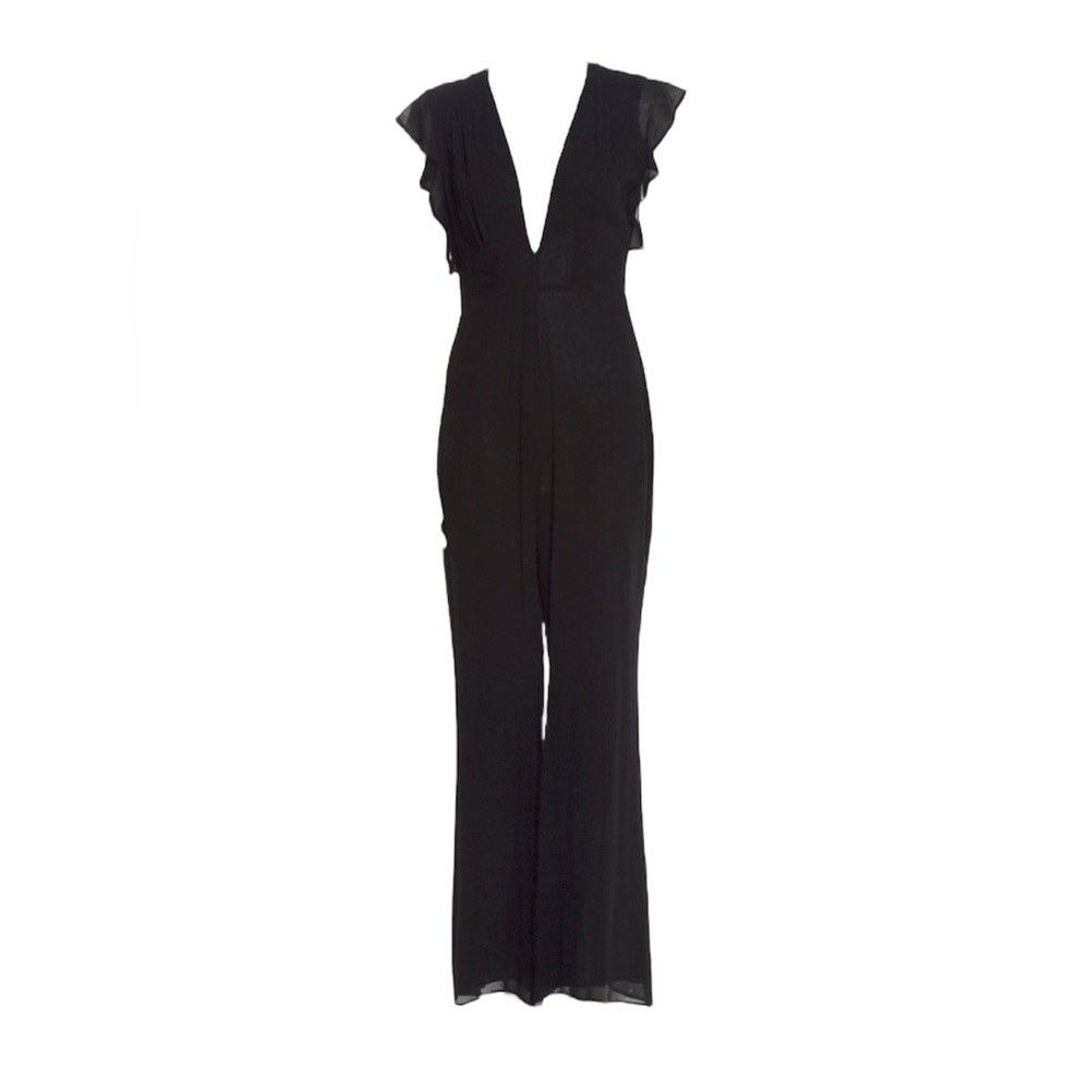 Reformation Black V-Neck Jumpsuit